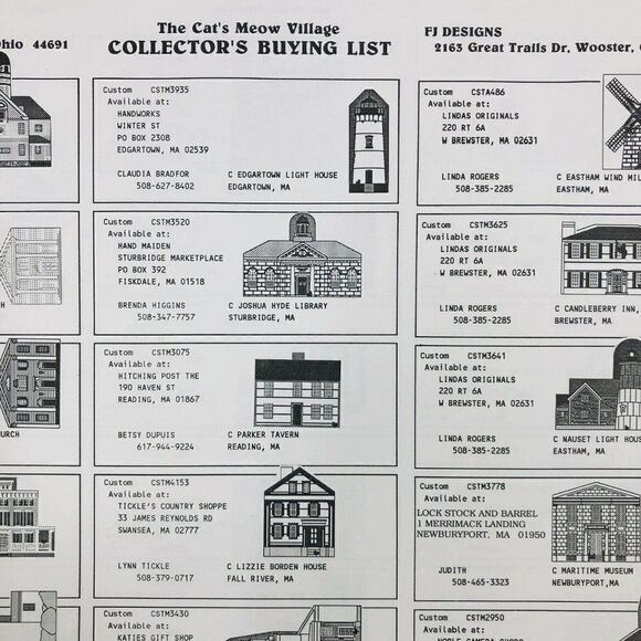 Vintage Cat's Meow Collector's Club Catalog Buying List 1990-94 Shelf Sitters - Picture 7 of 12